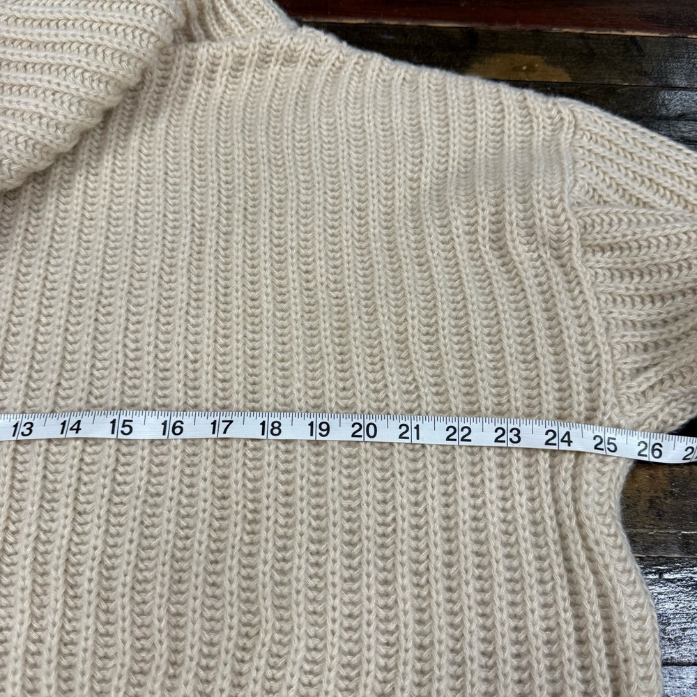 Promesa Chunky Rib Knit Cowl Neck Oversized Soft & Cozy Sweater Small Cream/Tan - Picture 10 of 13